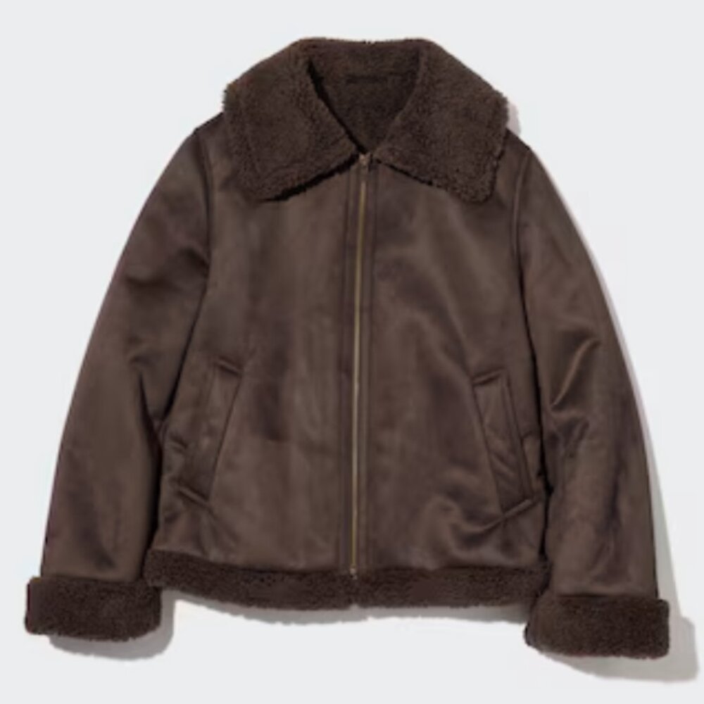 Uniqlo Women's Pile-Lined Jacked Dark Brown Size M - Picture 9 of 9